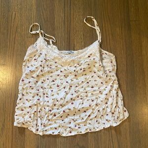White and floral crop top